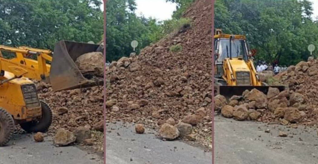 आज रविवारी सिंहगड घाटात दरड पडली, कोणतीही जीवितहानी नाही