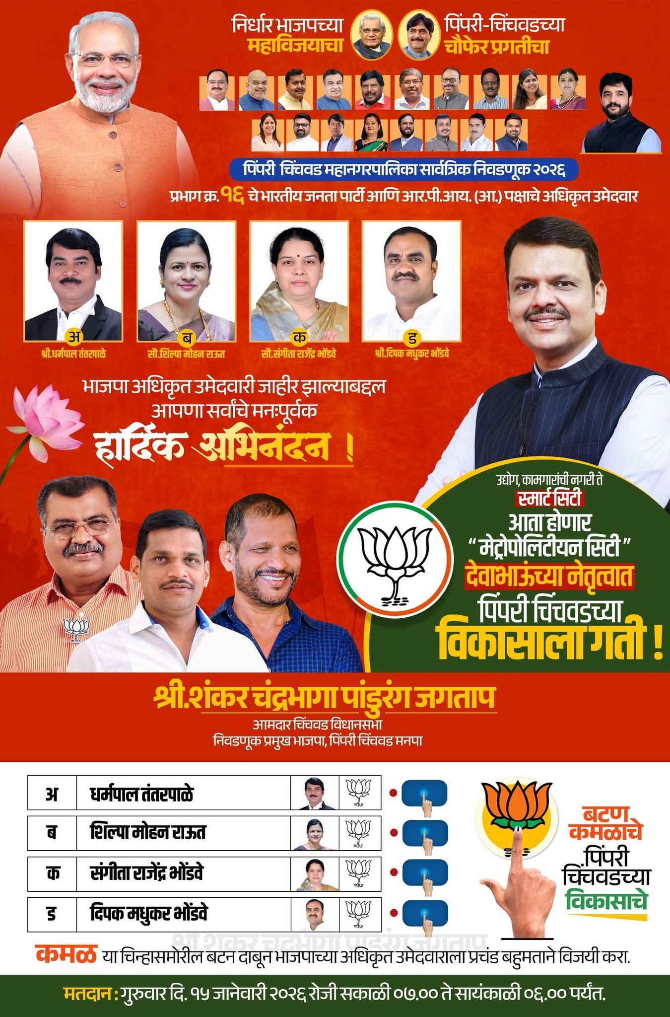 प्रभाग १६ मध्ये विकासाच्या मुद्यांवर भाजपाचा विजय निश्चित